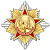 22м_Знак 3 -уровневый, латунь, нейзильбер,60х60 мм, без камней