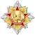 23м_Знак 3-уровневый, латунь, нейзильбер, 60х60 мм, с камнями